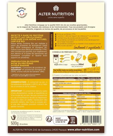 Alter Nutrition Organic Whey Protein Powder (500g Banana) - Buy Online on GoSupps.com