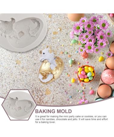 COHEALI 2pcs Easter Dinosaur Egg Mold Clay Mold Interesting Silicone Mold Candle Molds Easter Chocolate Molds Pink Bunny Ears Easter Lamb Easter Soap Easter Baking White Cake Crayon - Buy Online on GoSupps.com