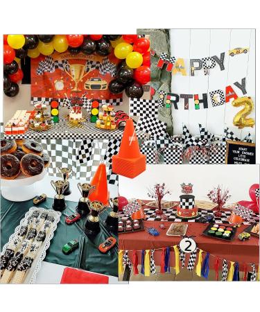 40 Pcs Panxxsen Traffic Cones & Racing Checkered Flags Set - Great for Racing Car Party Supplies & Kids Birthday Decorations - Buy Online on GoSupps.com