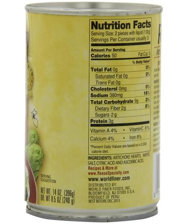 Reese Artichoke Hearts 6-8  14-Ounce Cans (Pack of 12) Artichoke Hearts 6-8 14 Ounce (Pack of 12) - Buy Online on GoSupps.com