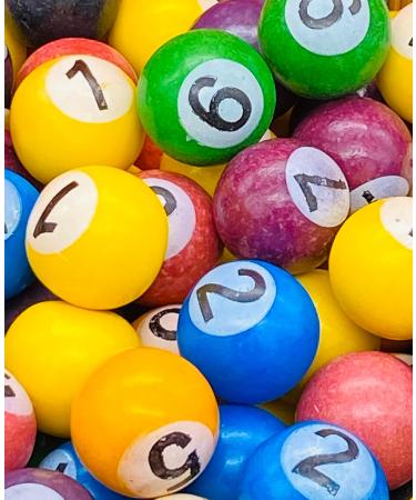 Pool Ball Candy Bubblegum Balls - 750g Pouch - Approx 98 Gumballs - Fruit Flavour Bubble Gum Balls - Novelty Pool Ball Design - Buy Online on GoSupps.com