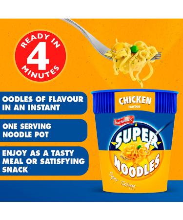 Premier Foods Batchelors Super Noodles Chicken Flavor Instant Snack Ready in 4 minutes 75 g Jar Pack of 8 - Buy Online on GoSupps.com