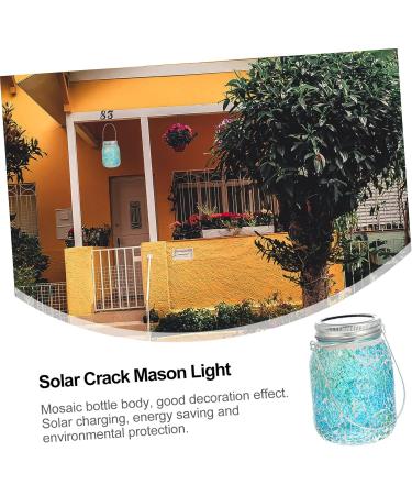 1 PC Mason Tube Lights Garden Lights Decorative Out Door Decor Greenery Decor Solar Lid Light Lights Hanging Mason Jar Outdoor Light Glass Night Lamp Crack LED Lamp Adornment Lamp (Green 12.6X8.5CM) - Buy Online on GoSupps.com