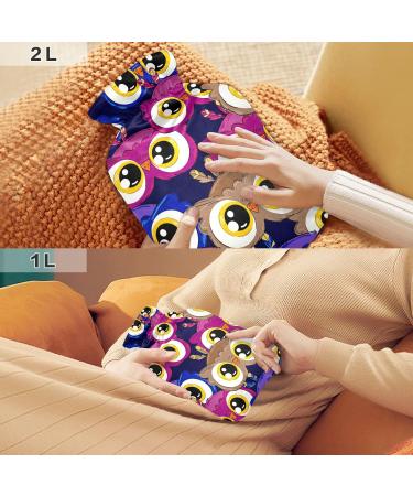 Hot Water Bottles with Owl Cover | 2L Heating Pad for Pain Relief & Cold Compress - Buy Online on GoSupps.com