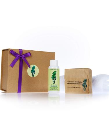 Motherlylove SENSITIVE SKIN Gift Box - 100% Natural & Vegan: Soothing Repair Oil & Avocado + Shea Butter Soap - Made in UK by an Expert Midwife Soothing + Restorative for Sensitive Skin