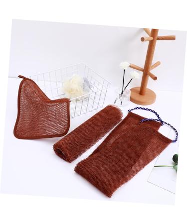 Outanaya 1 Set Bath Towel Back Washing Loofah Bath Back Brush Exfoliating Body Scrubber Sponge Nylon Brown - Buy Online on GoSupps.com