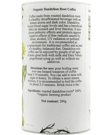 Organic Dandelion Root Coffee by Dary Natury - Caffeine-Free Detox Blend - 200g - Buy Online on GoSupps.com