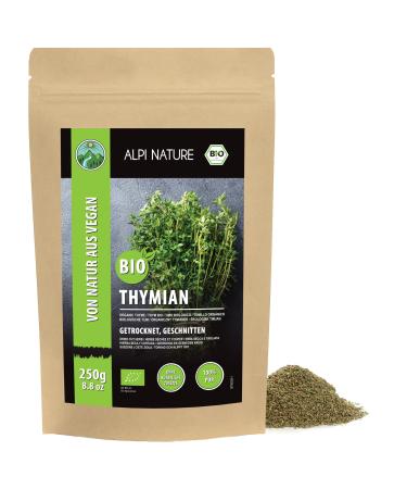 Alpi Investment OOD Dried organic thyme rubbed organic thyme from controlled organic cultivation 100 pure and natural for the preparation of herbal mixtures and thyme tea 250 GR