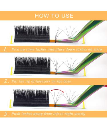 Easy Fan Lashes D-0.03-15mm | Russian Volume Eyelash Extensions | Self Fanning Lashes | 15mm D Curl | Blooming Volume Lash Extension - Buy Online on GoSupps.com