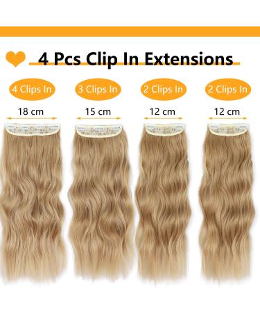 Clip-In Ombre Blonde Hair Extensions - Affordable Synthetic Double Weft 50cm 200g - Realistic Braid & Hair Part for Women - Buy Online on GoSupps.com