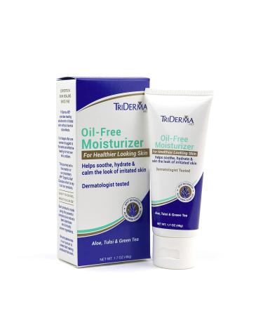 TriDerma Oil-Free Daily Facial Moisturizer | Non-Greasy Aloe Vera Gel with Antioxidants | Fragrance-Free Face Lotion for All Skin Types - 1.7 oz - Buy Online on GoSupps.com