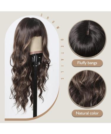 Shop Testar Brown Wig for Women - Dark Brown & Blonde Mixed Thick Curly Wavy Heat-Resistant Synthetic Hair for Daily & Party Use - Buy Online on GoSupps.com