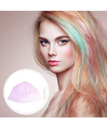 Lurrose 1 Set hair color highlighter cap hair tinting dye hat highlight colour hat hair tinting bowl DIY plastic dye Dyeing Color Tool clamshell hair dye bowl conditioning Stainless steel Pink - Buy Online on GoSupps.com