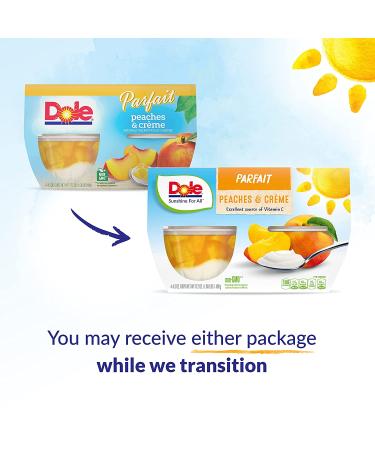 Dole Peaches & Creme Parfait Fruit Bowls - Gluten-Free Healthy Snack - 4.3 Oz (Pack of 24) - Buy Online on GoSupps.com
