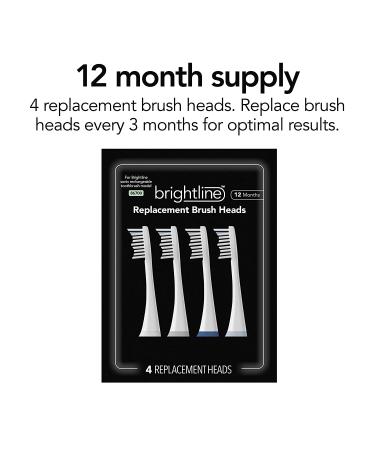 Brightline 86750 Replacement Brush Heads for 86700 Sonic Toothbrush - 4 Count, Compatible with Adjustable Intensity - Pack of 1 - Buy Online on GoSupps.com