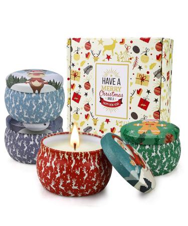 Aroma Candles Scented Candle Gift Set Natural Soy Wax for Christmas Birthday Valentine's Day and Mother's Day (Christmas 2)