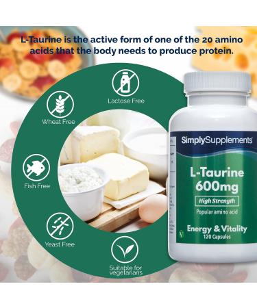 L-Taurine 600mg | 120 Capsules | Made in UK | High-Quality Supplement - Buy Online on GoSupps.com