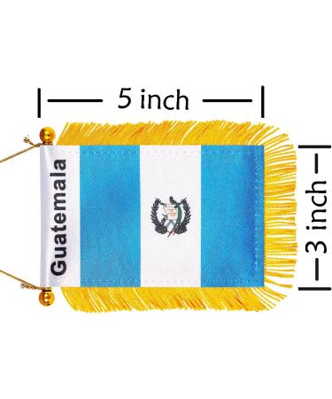 Guatemala Flag Mini Car Window Hanging Decoration | 3x5 Inch Rearview Mirror Flag with Suction Cup - Buy Online on GoSupps.com