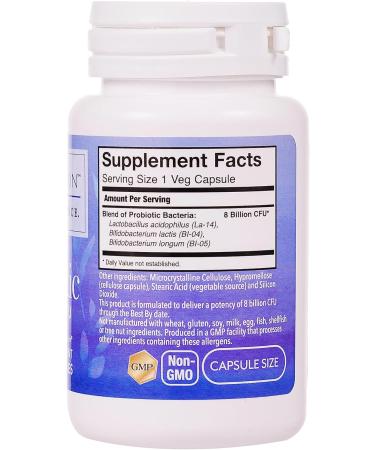 Enhanced Probiotic 8 Billion CFU | Daily Gut & Skin Support Supplement 3 Targeted Strains for Digestive Balance & Skin Health | 60 Vegetarian Capsules | Non-GMO* - Buy Online on GoSupps.com