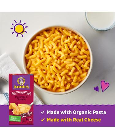 Annie's Reduced Sodium Cheddar Mac & Cheese Dinner | Organic Pasta Kids Meal | Low Sodium | 6 oz (Pack of 12) - Buy Online on GoSupps.com