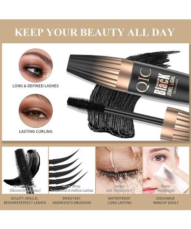 2PCS 4D Silk Fiber Lash Mascara for Natural Lengthening and Thickening - Waterproof, Long-Lasting Volume and Length Mascara for Charming Eye Makeup - Buy Online on GoSupps.com