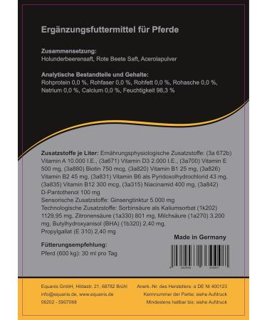 Equanis VitaminBooster - Liquid Vitamin Juice for Horses - Better Vitamin Intake to Optimize Metabolism - Buy Online on GoSupps.com
