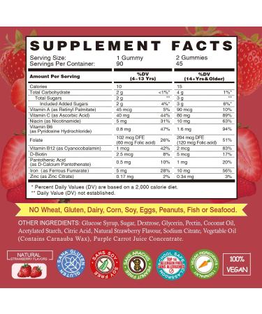 VEGEPOWER Iron Supplement Gummies + Magnesium Glycinate 1600 MG with Vitamin B6 180 Count - Buy Online on GoSupps.com