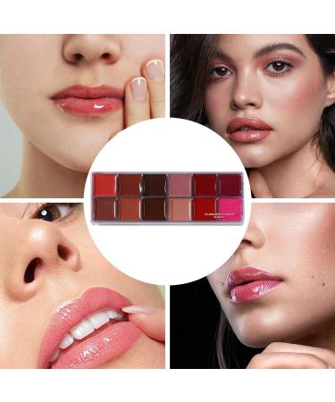  Zibeem Zibeem 12-Color Lip Palette | Matte Velvet Makeup Palette with Creamy Shades Universal Shades Lightweight Gloss Soft Texture Ideal for Adult Women and Teenagers - Buy Online on GoSupps.com