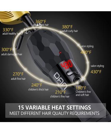 Dan Technology Hot Comb Hair Straightener | 15 Adjustable Temperatures | Digital Display | Curved Teeth Ceramic Comb | Professional Straightening Comb for Thick Hair - Buy Online on GoSupps.com