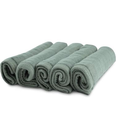 Natemia Bamboo Muslin Baby Washcloths - 5-Piece Gift Set | Large 12x12 Size, Super Absorbent & Ultra Soft Towel | 6-Layer Lily Pad Design - Buy Online on GoSupps.com