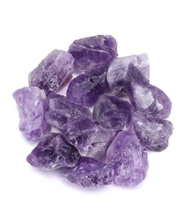 Top Plaza Bulk Amethyst Healing Crystals Rough Stones - Large 1" Natural Raw Stones Crystal for Reiki Healing, Wicca, Witchcraft, Tumbling, Cabbing, Fountain Rocks, Decoration, Polishing 0.5lb