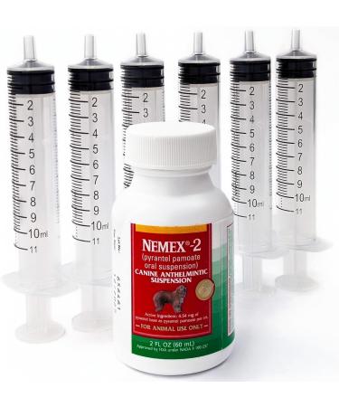 Buy Nemex 2 Liquid Dewormer for Puppies & Dogs - Pyrantel Pamoate - All Life Stages - 2 oz with Six Oral Syringes - Tasty Caramel Flavor - Fast International Shipping - Buy Online on GoSupps.com