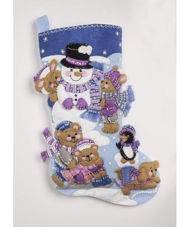 Bucilla 86975E Playing in the Snow Felt Applique Kit - DIY Holiday Craft Set - Buy Online on GoSupps.com