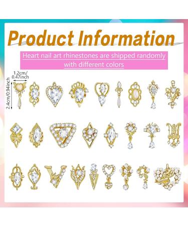 54 Pieces Classic Style Gold Nail Charms Rhinestones & Gems - Nail Jewelry for DIY Nail Art - Buy Online on GoSupps.com