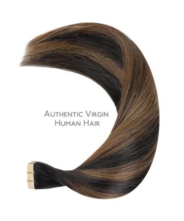 Salife Tape In Extensions | Real Hair Balayage Natural Black to Chestnut Brown - 10pcs 30cm 20g Invisible Hair Extensions - Buy Online on GoSupps.com