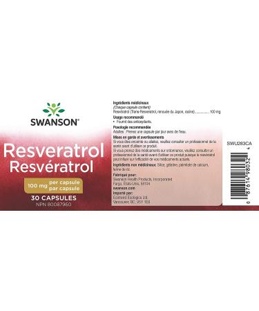 Swanson Resveratrol 100 mg - 30 Capsules for Antioxidant Support - Buy Online on GoSupps.com