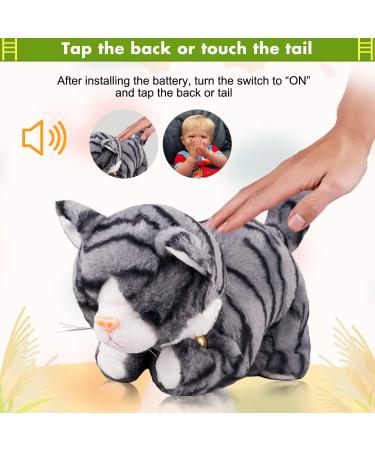 Marsjoy Interactive Robot Cat Plush Toy - Gray Pattern, Electronic Pet for Girls, Kids - 12 inches - Buy Online on GoSupps.com