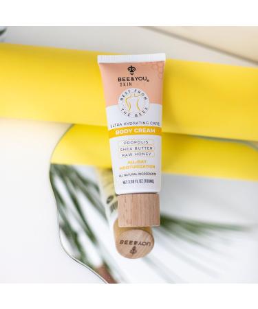 BEE and YOU Ultra Hydrating Body Cream - 100% Natural Moisturizer with Shea Butter Argan Oil & Vitamin B5 for Fast Absorbing Skin Care - 3.38 fl. Oz - Buy Online on GoSupps.com
