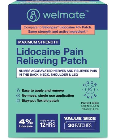 WELMATE Bundle: 4% Lidocaine Patch 30ct & 5% Lidocaine Cream 5.5oz - Buy Online on GoSupps.com