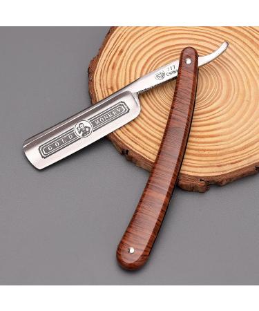 Gold Monkey-777 Straight Razor for Men - Stainless Steel Manual Shaving Razor with Natural Wood Handle | Vintage Barber Shaving Experience - Buy Online on GoSupps.com