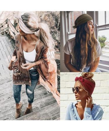 Shop Dreshow 6-Pack Boho Headbands for Women - Cute Twisted Elastic Hair Accessories | Vintage Solid Color Styles - Buy Online on GoSupps.com