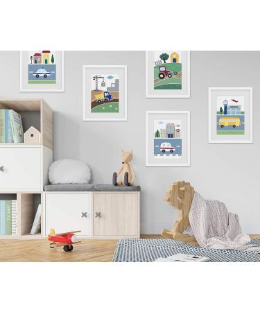 Pictaloo 5 Set Sweet Vehicle Pictures | Kids Room Decor for Boys | Childrens Baby Posters - DIN A4 Murals Without Frames - Buy Online on GoSupps.com