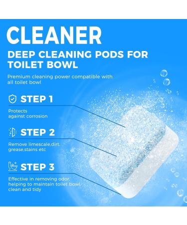 30 Tabs Toilet Bowl Cleaner Tablets - Effective Household Toilet Cleaners Compatible with All Toilets | International Shipping Available - Buy Online on GoSupps.com
