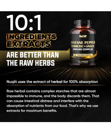 210 Pills - Cayenne Pepper Capsules Organic with Turmeric Ginger Immune Support Complex as Elderberry Echinacea Garlic Bulb - Digestion Heart Health & Body Management - Buy Online on GoSupps.com