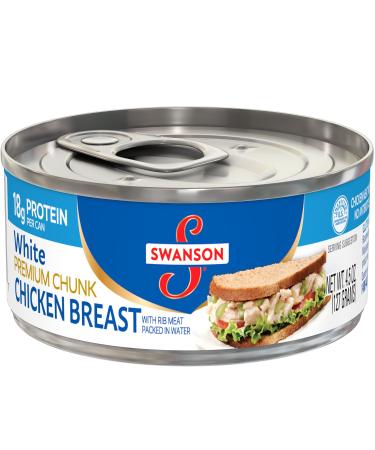 Swanson Premium White Chunk Chicken Breast, 4.5 Oz. Can (Pack of 24) White Chunk Chicken Breast 4.5oz