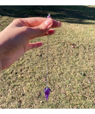 Natural Amethyst Pendulum | Esoteric Crystal for Chakra & Reiki Meditation | Wicca Spiritual Tools - Buy Online on GoSupps.com