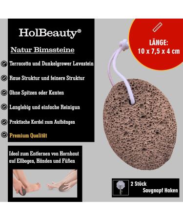 Holbeauty Bimsstein Foot Care Set - Natural Horn Skin & Callus Remover - Pumice Stone for Feet & Hands - Terracotta & Dark Terracotta Options - International Shipping Available - Buy Online on GoSupps.com