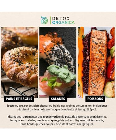DETOX ORGANICA Graine de Nigelle - 250g de Graine de Nigelle Bio - Cumin Noir - Graines de Nigelle d'Egypte - V ritable Cumin Noir Alimentaire Certifi Pur et d'Agriculture Biologique (250g) - Buy Online on GoSupps.com