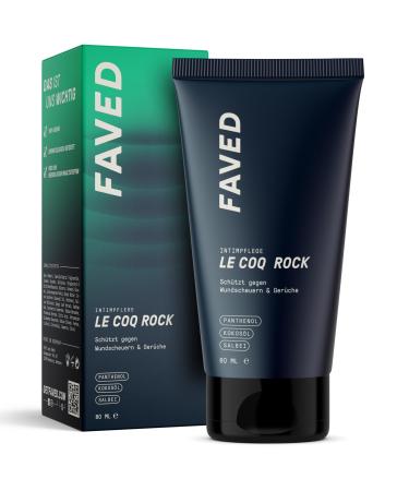 Groomed Rooster Men's Intimate Care Cream 'Le Coq Rock' Deodorant for Irritation Sweat and Unpleasant Odors 80 ml - MADE IN GERMANY