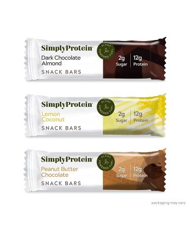 SimplyProtein Vegan Protein Bars - Best Sellers Variety Pack | 12g Protein, 2g Sugar, Gluten Free, Dairy Free | Non-GMO, Healthy Snack - 12 Bars - Buy Online on GoSupps.com